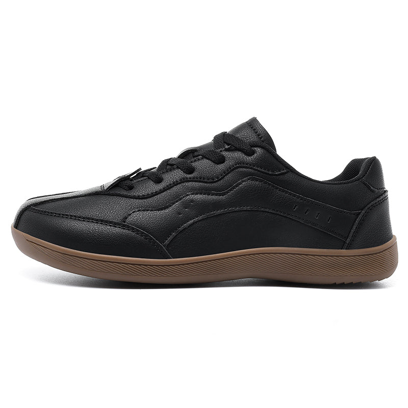 Men’s Waterproof Genuine Leather Walking Shoes for Tired, Wide Feet | Secure Lace-Up & Arch Support for Wet-Weather Walks