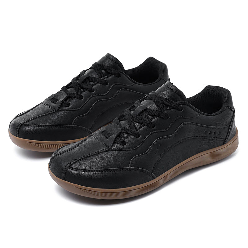 Men’s Waterproof Genuine Leather Walking Shoes for Tired, Wide Feet | Secure Lace-Up & Arch Support for Wet-Weather Walks