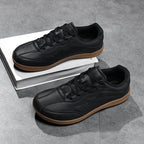 Men’s Waterproof Genuine Leather Walking Shoes for Tired, Wide Feet | Secure Lace-Up & Arch Support for Wet-Weather Walks
