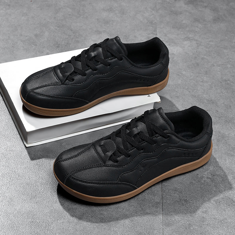 Men’s Waterproof Genuine Leather Walking Shoes for Tired, Wide Feet | Secure Lace-Up & Arch Support for Wet-Weather Walks