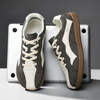 Men’s Waterproof Genuine Leather Walking Shoes for Tired, Wide Feet | Secure Lace-Up & Arch Support for Wet-Weather Walks