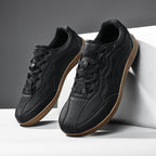 Men’s Waterproof Genuine Leather Walking Shoes for Tired, Wide Feet | Secure Lace-Up & Arch Support for Wet-Weather Walks