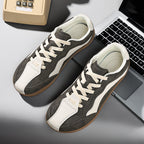 Men’s Waterproof Genuine Leather Walking Shoes for Tired, Wide Feet | Secure Lace-Up & Arch Support for Wet-Weather Walks