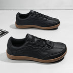Men’s Waterproof Genuine Leather Walking Shoes for Tired, Wide Feet | Secure Lace-Up & Arch Support for Wet-Weather Walks