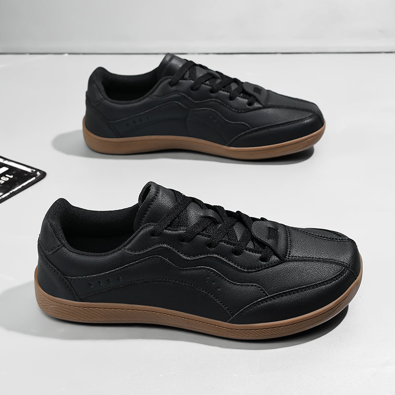 Men’s Waterproof Genuine Leather Walking Shoes for Tired, Wide Feet | Secure Lace-Up & Arch Support for Wet-Weather Walks