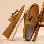 Men’s No-Bend Suede Slip-On Walking Shoes for Tired, Wide Feet | Lightweight Arch Support for Daily Walks & Travel