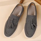 Men’s No-Bend Suede Slip-On Walking Shoes for Tired, Wide Feet | Lightweight Arch Support for Daily Walks & Travel