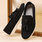 Men’s No-Bend Suede Slip-On Walking Shoes for Tired, Wide Feet | Lightweight Arch Support for Daily Walks & Travel