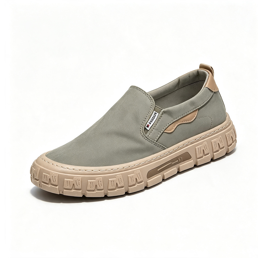Men's Canvas Loafer | Walking, Slip-ins, Air-Cooled Goga Mat, Machine Washable, Bungee Lace