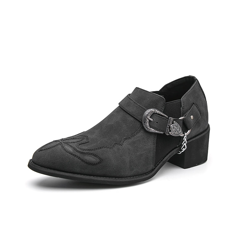 (⏰Limited Time Sale 70% OFF🔥)Men’s Genuine Leather Western Slip-On Shoes | Low-Cut Cowboy Style, Roomy Wide Fit & Everyday Comfort