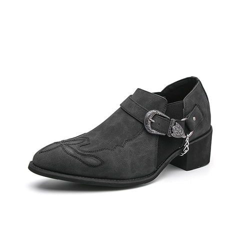 (⏰Limited Time Sale 70% OFF🔥)Men’s Genuine Leather Western Slip-On Shoes | Low-Cut Cowboy Style, Roomy Wide Fit & Everyday Comfort