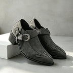 (⏰Limited Time Sale 70% OFF🔥)Men’s Genuine Leather Western Slip-On Shoes | Low-Cut Cowboy Style, Roomy Wide Fit & Everyday Comfort