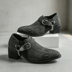 (⏰Limited Time Sale 70% OFF🔥)Men’s Genuine Leather Western Slip-On Shoes | Low-Cut Cowboy Style, Roomy Wide Fit & Everyday Comfort