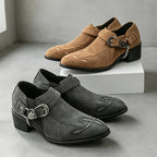 (⏰Limited Time Sale 70% OFF🔥)Men’s Genuine Leather Western Slip-On Shoes | Low-Cut Cowboy Style, Roomy Wide Fit & Everyday Comfort