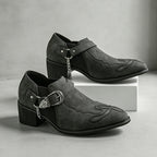 (⏰Limited Time Sale 70% OFF🔥)Men’s Genuine Leather Western Slip-On Shoes | Low-Cut Cowboy Style, Roomy Wide Fit & Everyday Comfort