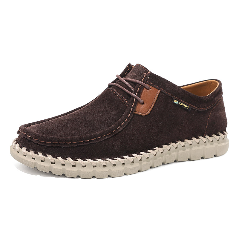 (⏰ Last Day 70% OFF 🔥) Men’s Breathable Suede Walking Shoes | Wide Toe Box, Arch Support & Secure Lace-Up Fit