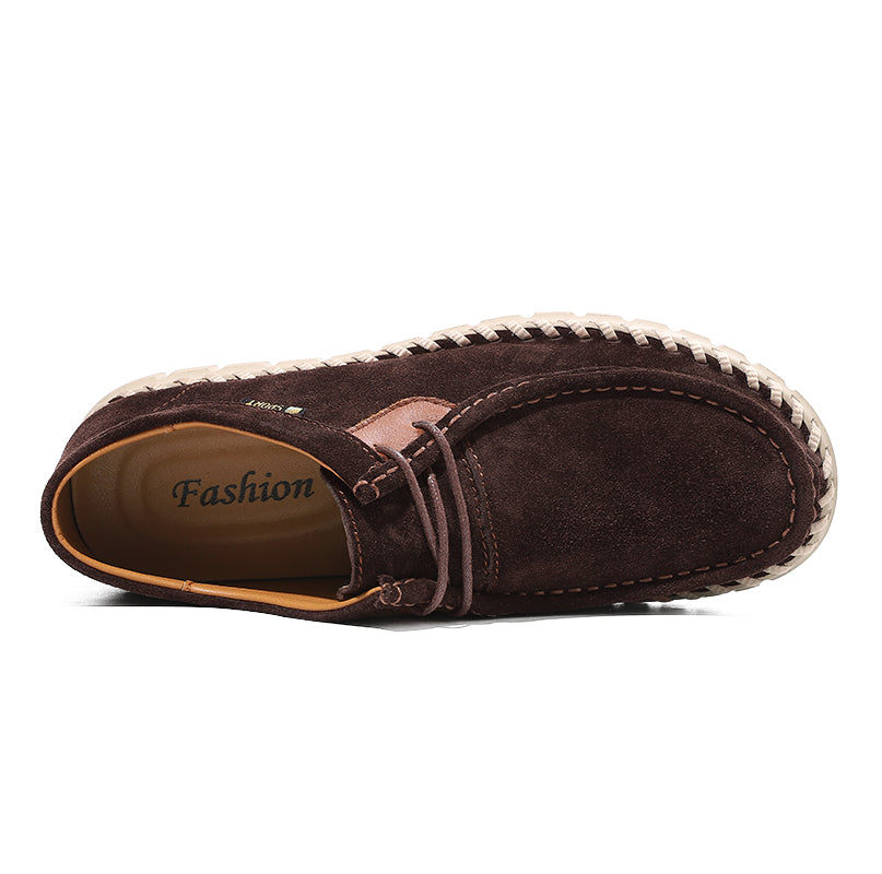 (⏰ Last Day 70% OFF 🔥) Men’s Breathable Suede Walking Shoes | Wide Toe Box, Arch Support & Secure Lace-Up Fit