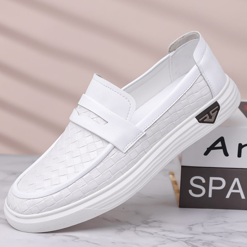 Men’s Breathable Perforated Leather Slip-On Shoes for Hot, Wide Feet | Arch Support & All-Day Comfort