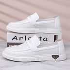 Men’s Breathable Perforated Leather Slip-On Shoes for Hot, Wide Feet | Arch Support & All-Day Comfort
