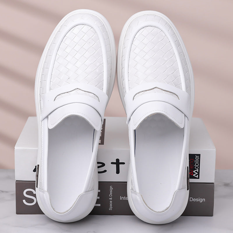 Men’s Breathable Perforated Leather Slip-On Shoes for Hot, Wide Feet | Arch Support & All-Day Comfort
