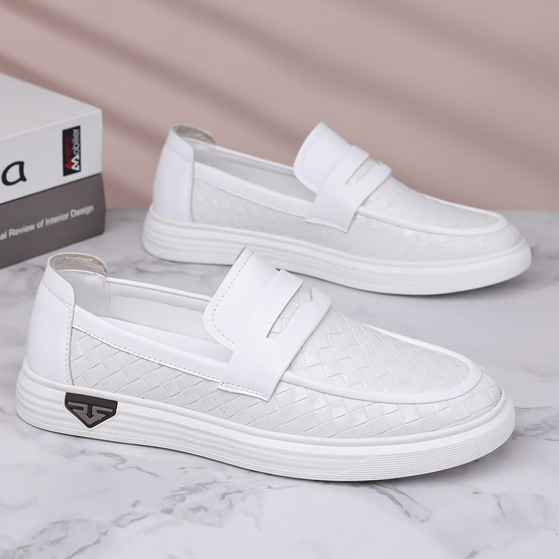 Men’s Breathable Perforated Leather Slip-On Shoes for Hot, Wide Feet | Arch Support & All-Day Comfort