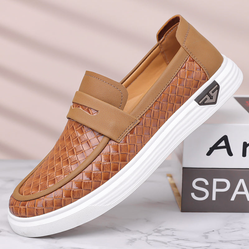 Men’s Breathable Perforated Leather Slip-On Shoes for Hot, Wide Feet | Arch Support & All-Day Comfort