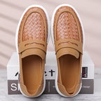 Men’s Breathable Perforated Leather Slip-On Shoes for Hot, Wide Feet | Arch Support & All-Day Comfort