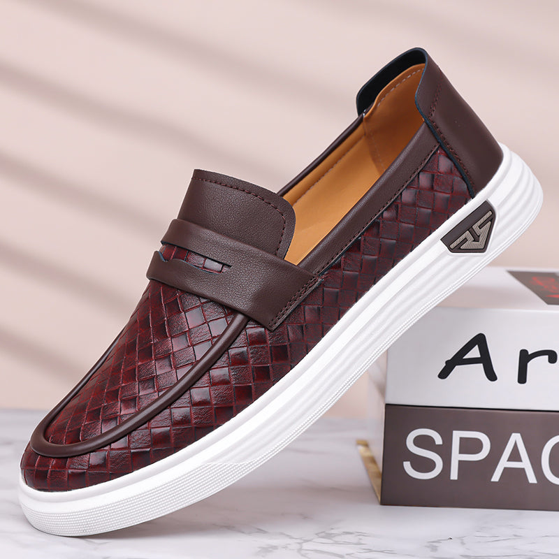 Men’s Breathable Perforated Leather Slip-On Shoes for Hot, Wide Feet | Arch Support & All-Day Comfort