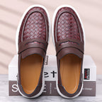 Men’s Breathable Perforated Leather Slip-On Shoes for Hot, Wide Feet | Arch Support & All-Day Comfort