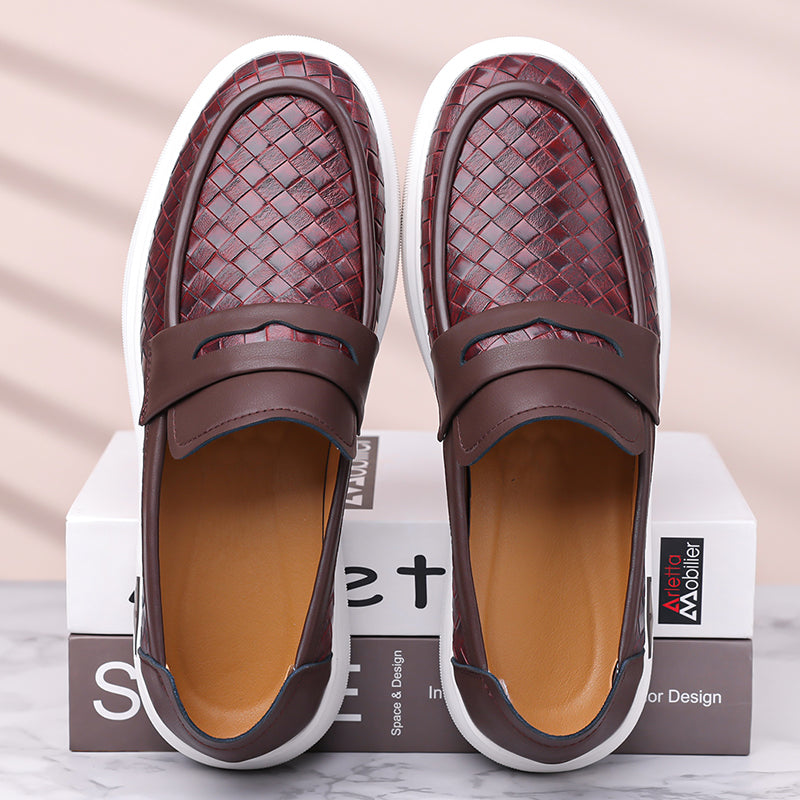 Men’s Breathable Perforated Leather Slip-On Shoes for Hot, Wide Feet | Arch Support & All-Day Comfort