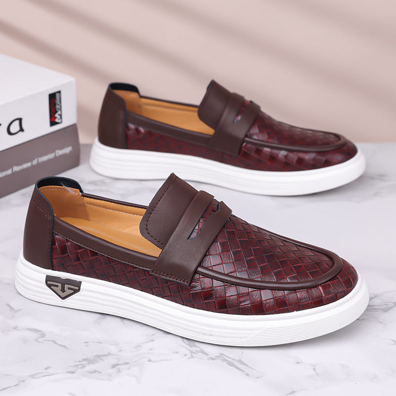 Men’s Breathable Perforated Leather Slip-On Shoes for Hot, Wide Feet | Arch Support & All-Day Comfort