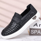 Men’s Breathable Perforated Leather Slip-On Shoes for Hot, Wide Feet | Arch Support & All-Day Comfort