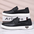Men’s Breathable Perforated Leather Slip-On Shoes for Hot, Wide Feet | Arch Support & All-Day Comfort
