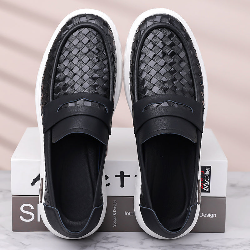 Men’s Breathable Perforated Leather Slip-On Shoes for Hot, Wide Feet | Arch Support & All-Day Comfort