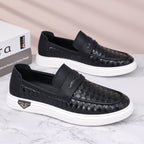Men’s Breathable Perforated Leather Slip-On Shoes for Hot, Wide Feet | Arch Support & All-Day Comfort