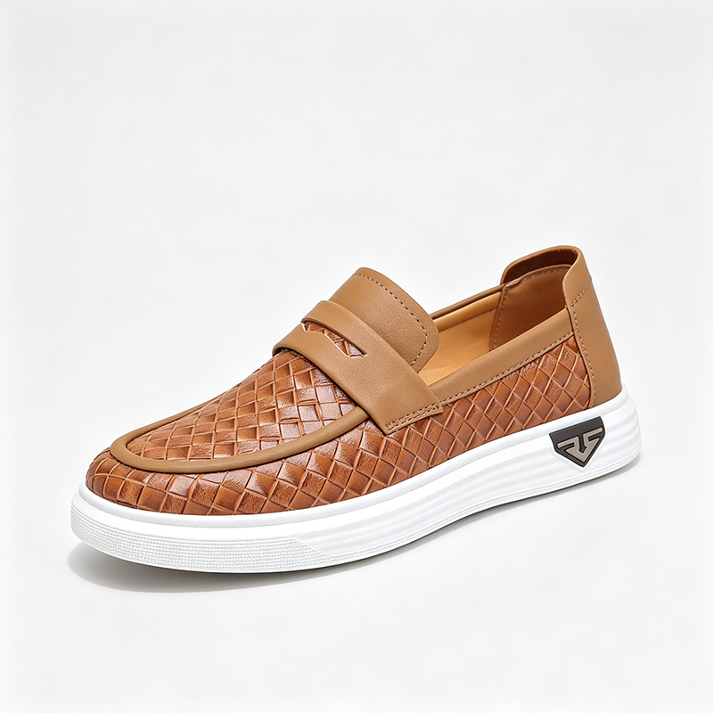 Men’s Breathable Perforated Leather Slip-On Shoes for Hot, Wide Feet | Arch Support & All-Day Comfort