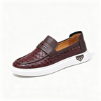 Men’s Breathable Perforated Leather Slip-On Shoes for Hot, Wide Feet | Arch Support & All-Day Comfort
