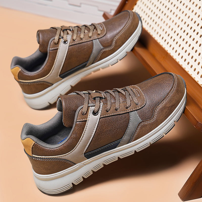 (⏰Limited Time Sale 70% OFF🔥)Men’s Genuine Leather Walking Shoes for Tired, Wide Feet | Cushioned Arch Support & All-Day Comfort