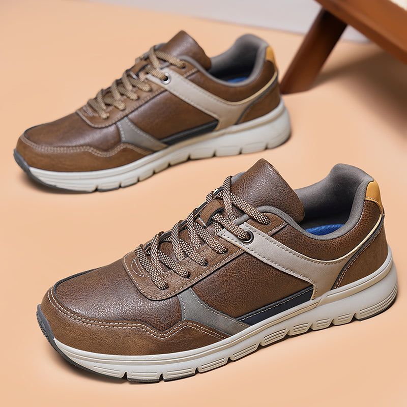 (⏰Limited Time Sale 70% OFF🔥)Men’s Genuine Leather Walking Shoes for Tired, Wide Feet | Cushioned Arch Support & All-Day Comfort