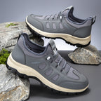 Men's Cushioned Mesh Hiking Shoes - Slip-On, Breathable, Slip-Resistant, Wide Toe Box with Arch Support