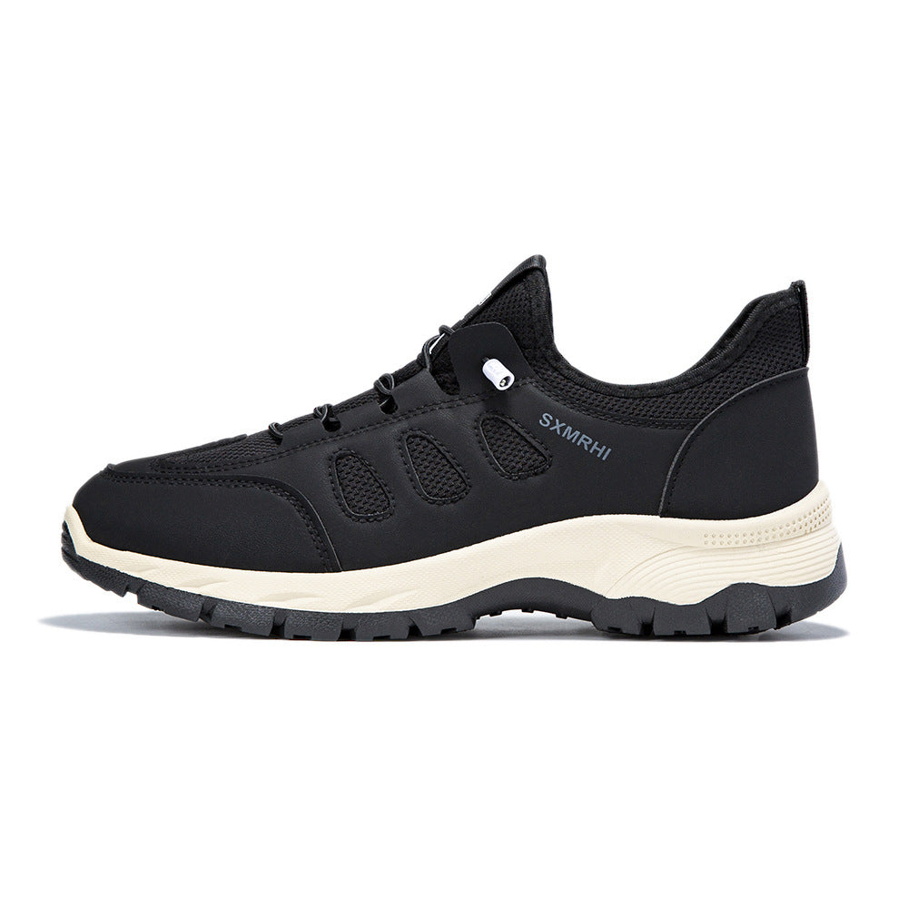 Men's Cushioned Mesh Hiking Shoes - Slip-On, Breathable, Slip-Resistant, Wide Toe Box with Arch Support
