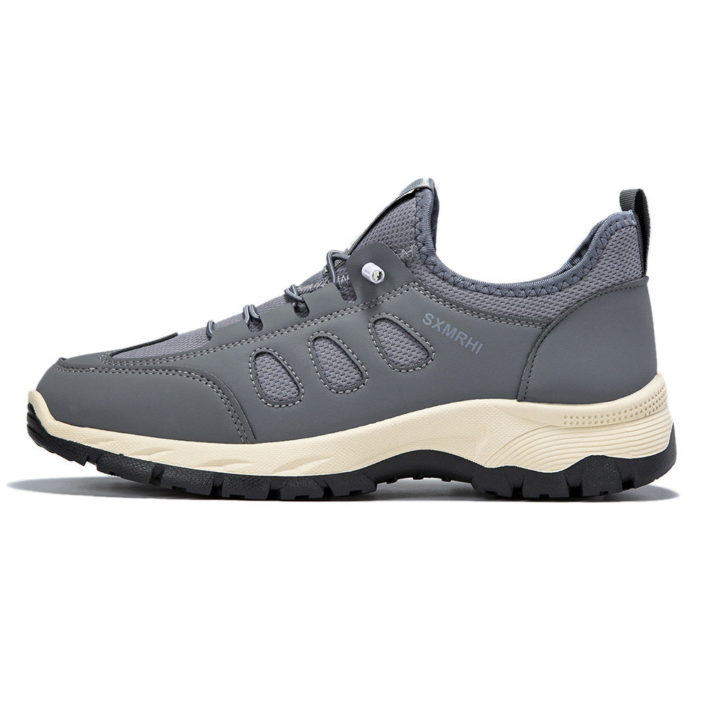 Men's Cushioned Mesh Hiking Shoes - Slip-On, Breathable, Slip-Resistant, Wide Toe Box with Arch Support