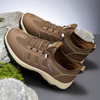 Men's Cushioned Mesh Hiking Shoes - Slip-On, Breathable, Slip-Resistant, Wide Toe Box with Arch Support