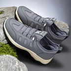 Men's Cushioned Mesh Hiking Shoes - Slip-On, Breathable, Slip-Resistant, Wide Toe Box with Arch Support