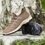 Men's Cushioned Mesh Hiking Shoes - Slip-On, Breathable, Slip-Resistant, Wide Toe Box with Arch Support