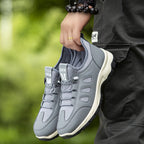 Men's Cushioned Mesh Hiking Shoes - Slip-On, Breathable, Slip-Resistant, Wide Toe Box with Arch Support