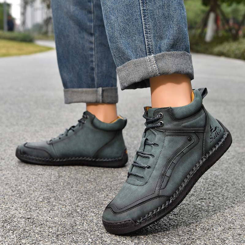 Men‘s Orthopedic Walking Boots-Slip On in Seconds; Built-in Arch Support; Wide Toe; Stable Every Step