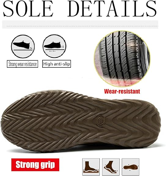 (Multiple Protection👍)High Quality Work Boots - Super Wear-Resistant Leather Material Kevlar Sole Anti-Impact Steel Toe Orthotic Insole