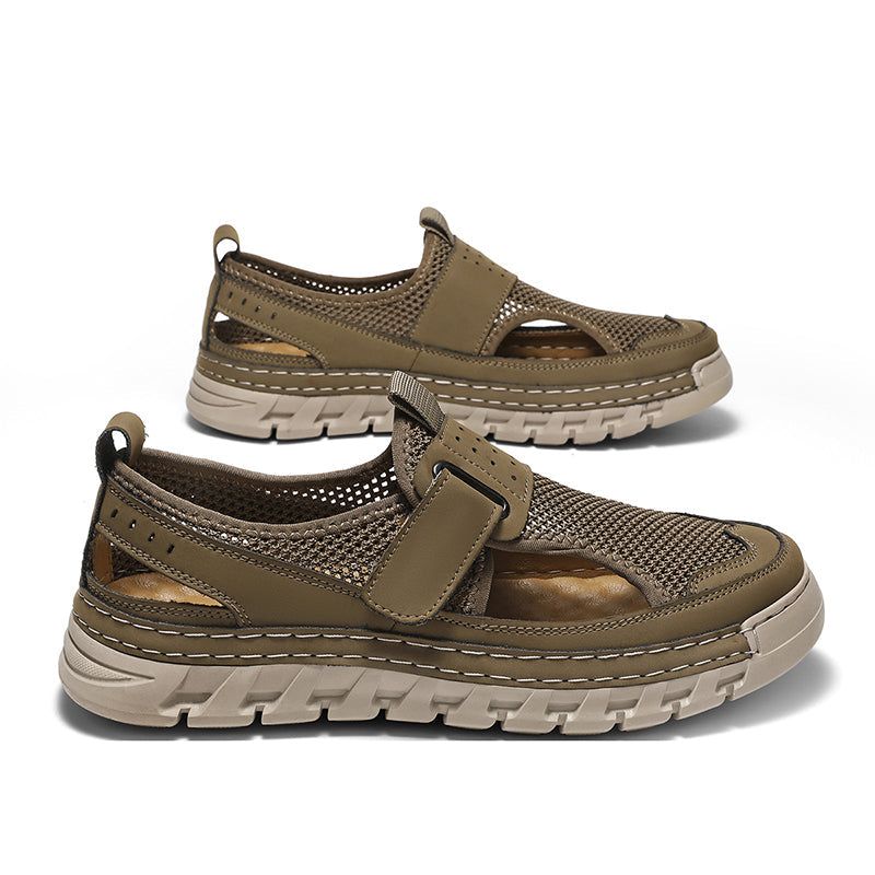 (⏳53% OFF)Men's Mesh Fisherman Sandals – Hook & Loop, Non-Slip for Wading & Fishing