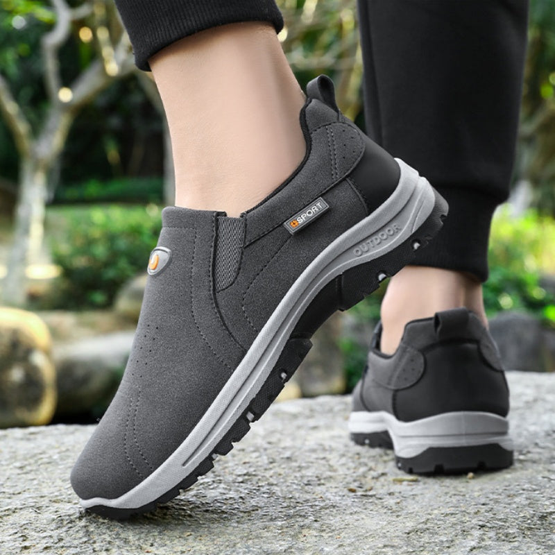 Men's Comfortable Breathable Lightweight Double Layer Waterproof Wide Toe Walking Shoes Orthopedic Shoes
